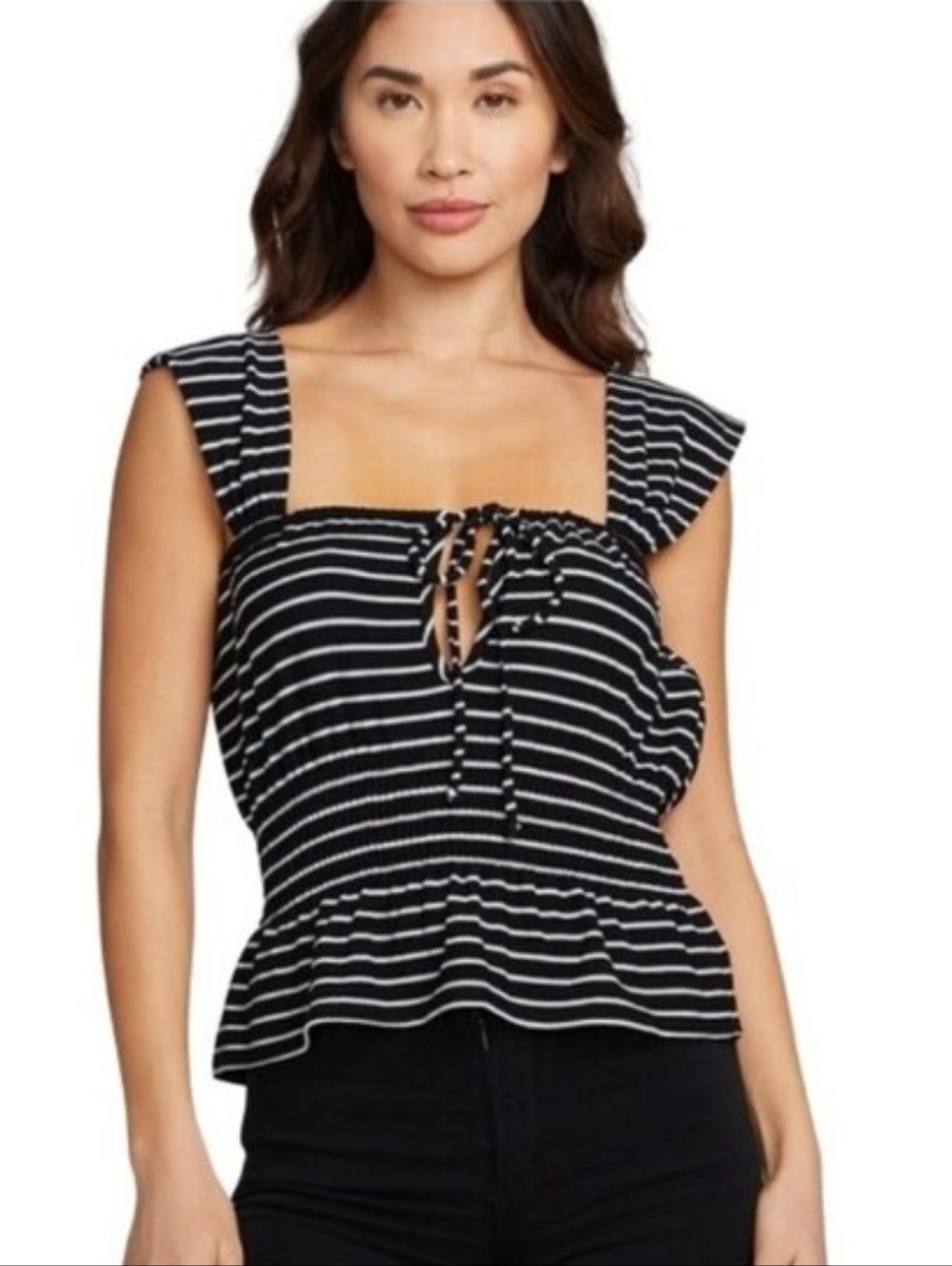 Chaser Bayshore Striped Tank Top Blouse New Large Women's Nautical Coastal